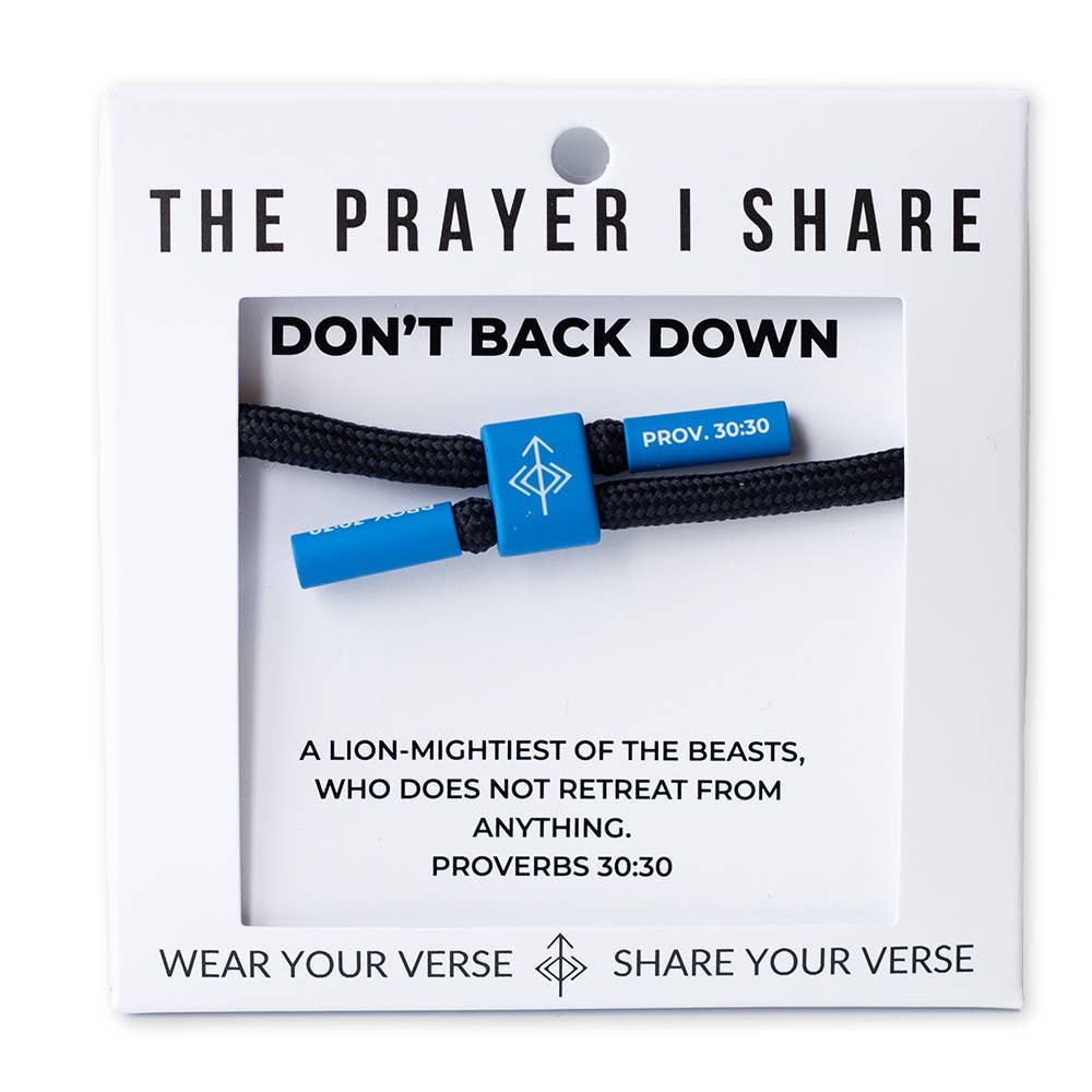DON'T BACK DOWN  Christian Cord Bracelet
