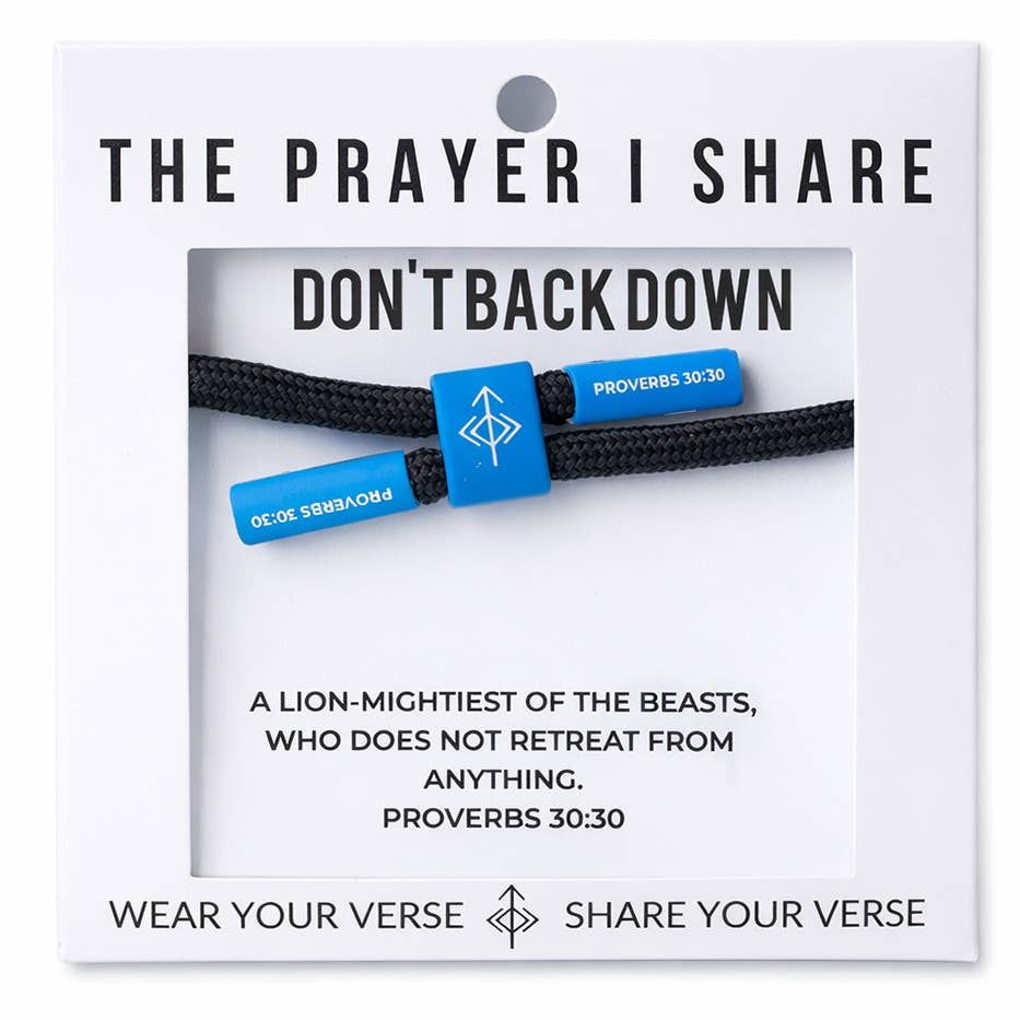 DON'T BACK DOWN  Christian Cord Bracelet