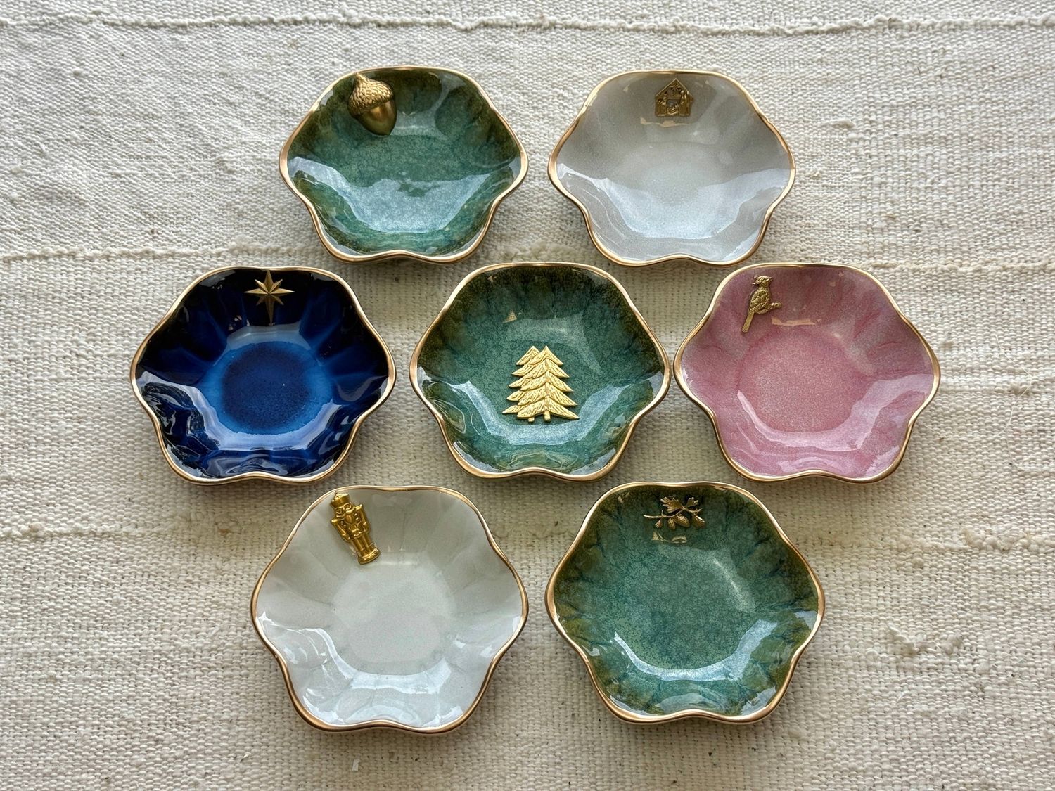 Lotus Flower Christmad Ceramic Dish
