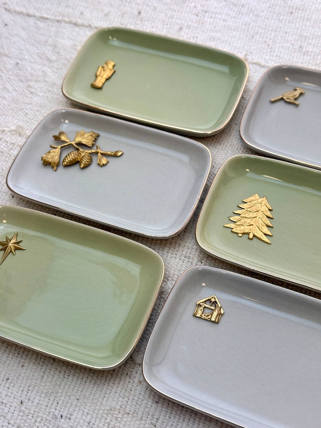 Gold Accent Ceramic Dish
