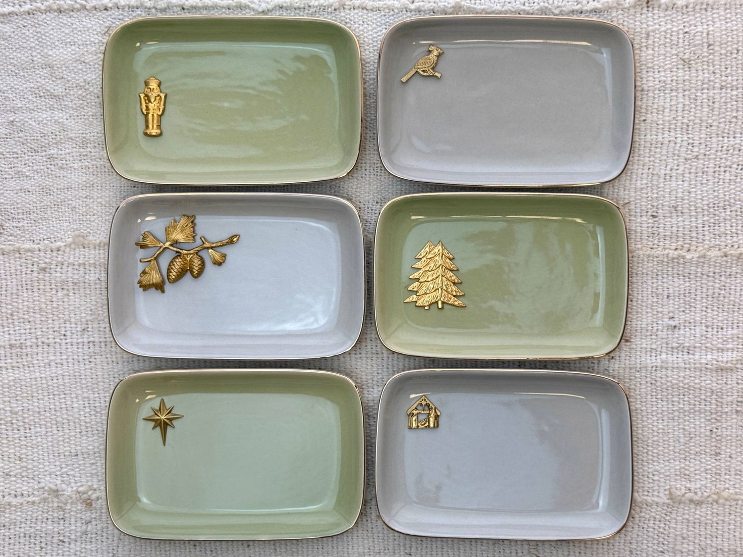 Gold Accent Ceramic Dish