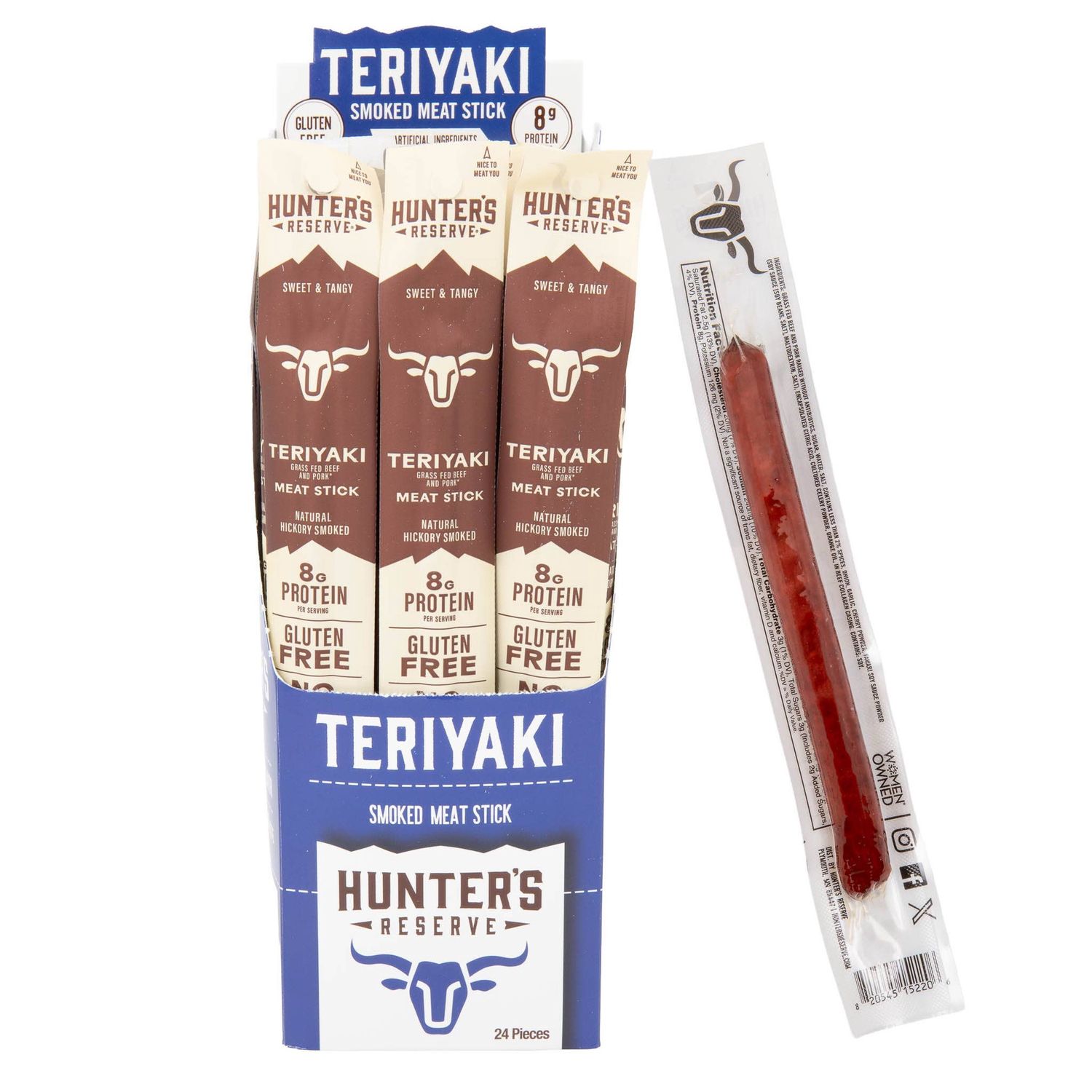 Teriyaki Grass Fed Beef Meat Sticks - 24 Pack
