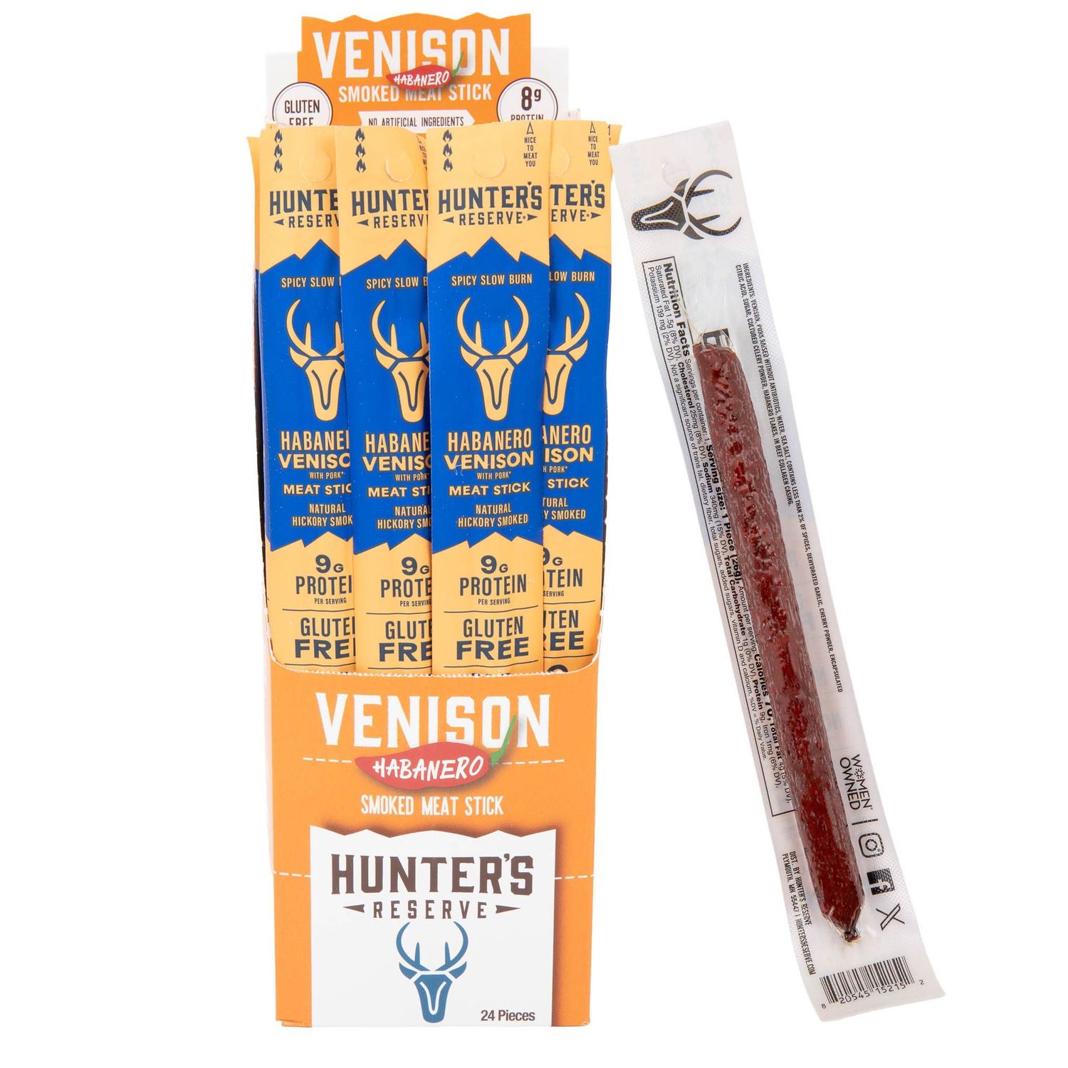 Venison Habanero Meat Sticks - 24 Pack