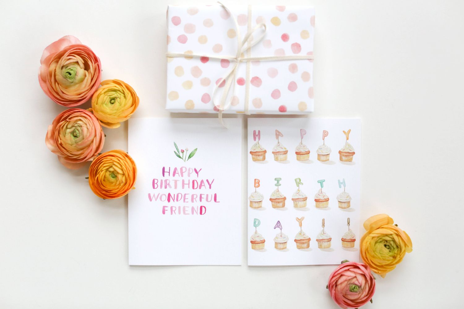 Birthday Cupcake Greeting Card, Pastel A2 Birthday Card