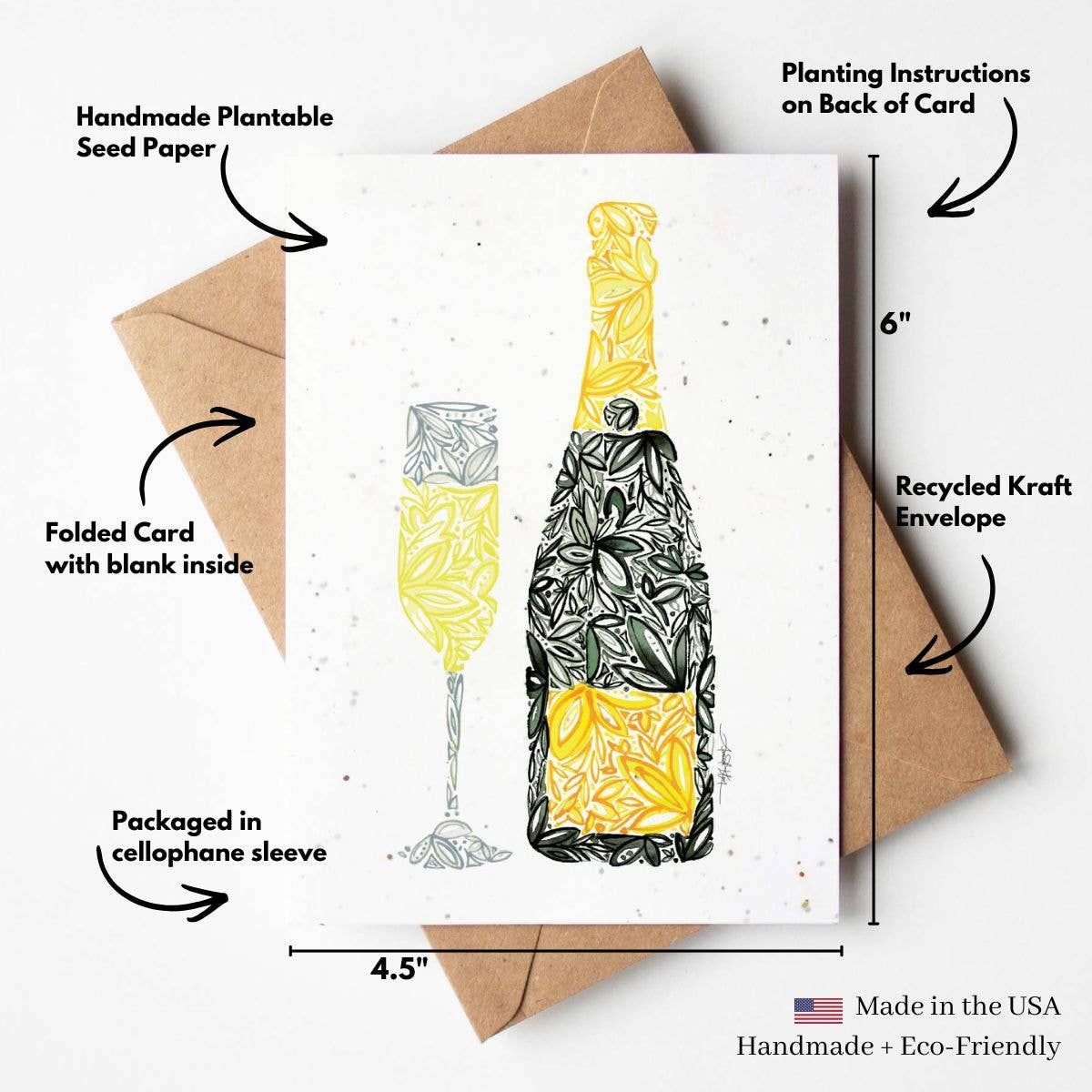 Champagne Plantable Greeting Card