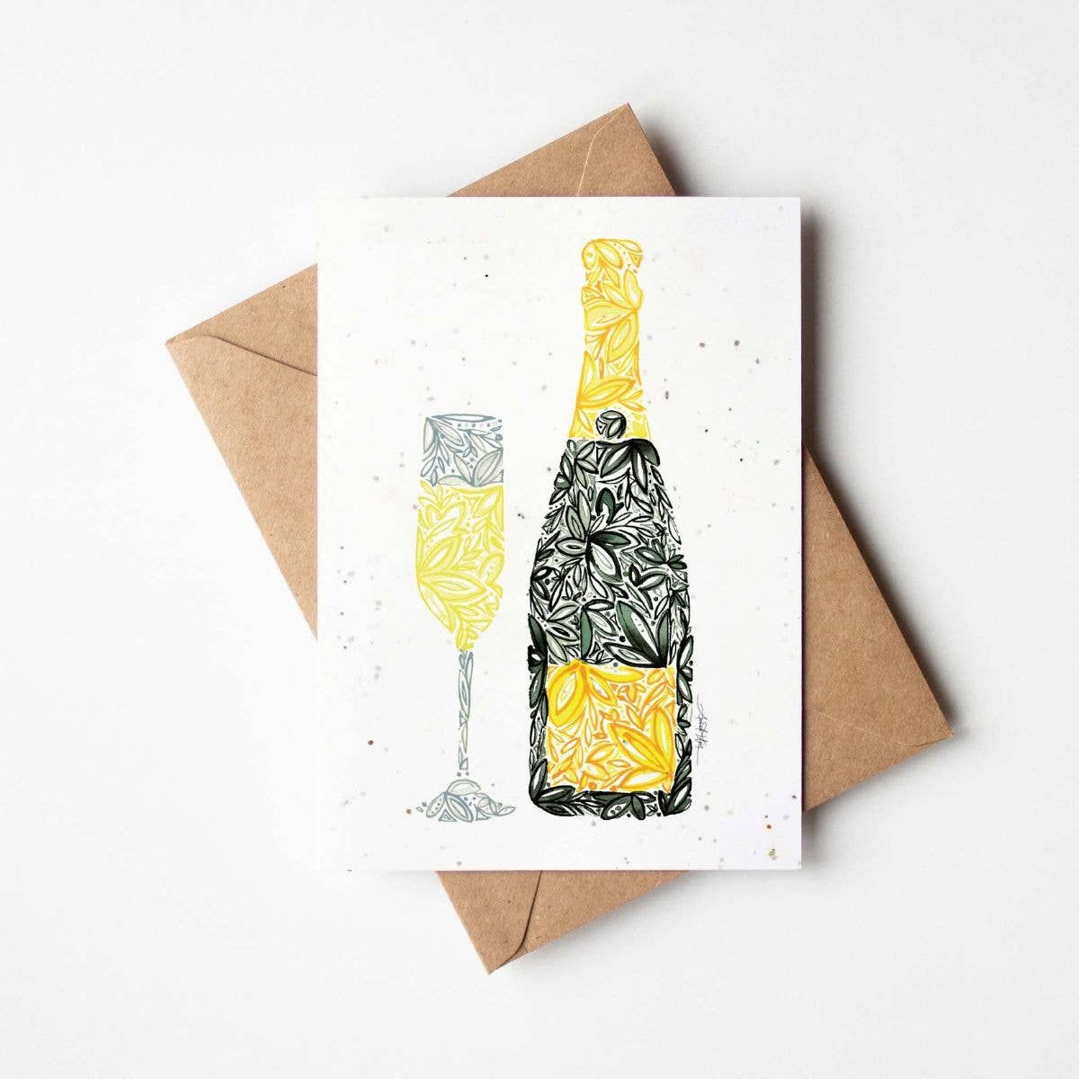 Champagne Plantable Greeting Card