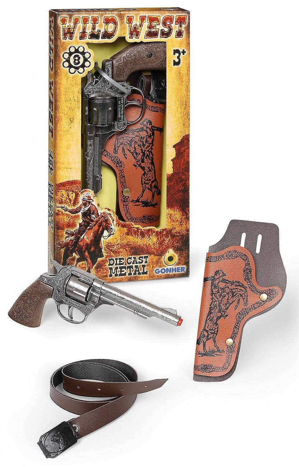 Wild West Cowboy 8-Shot Cap Gun, Belt &amp; Holster 3pc Play Set