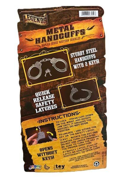 Legends of the Wild West Metal Pretend Handcuffs with 2 keys