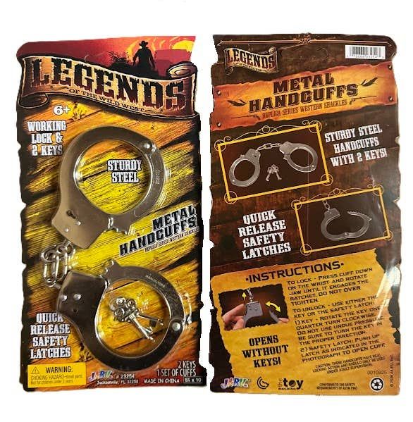 Legends of the Wild West Metal Pretend Handcuffs with 2 keys