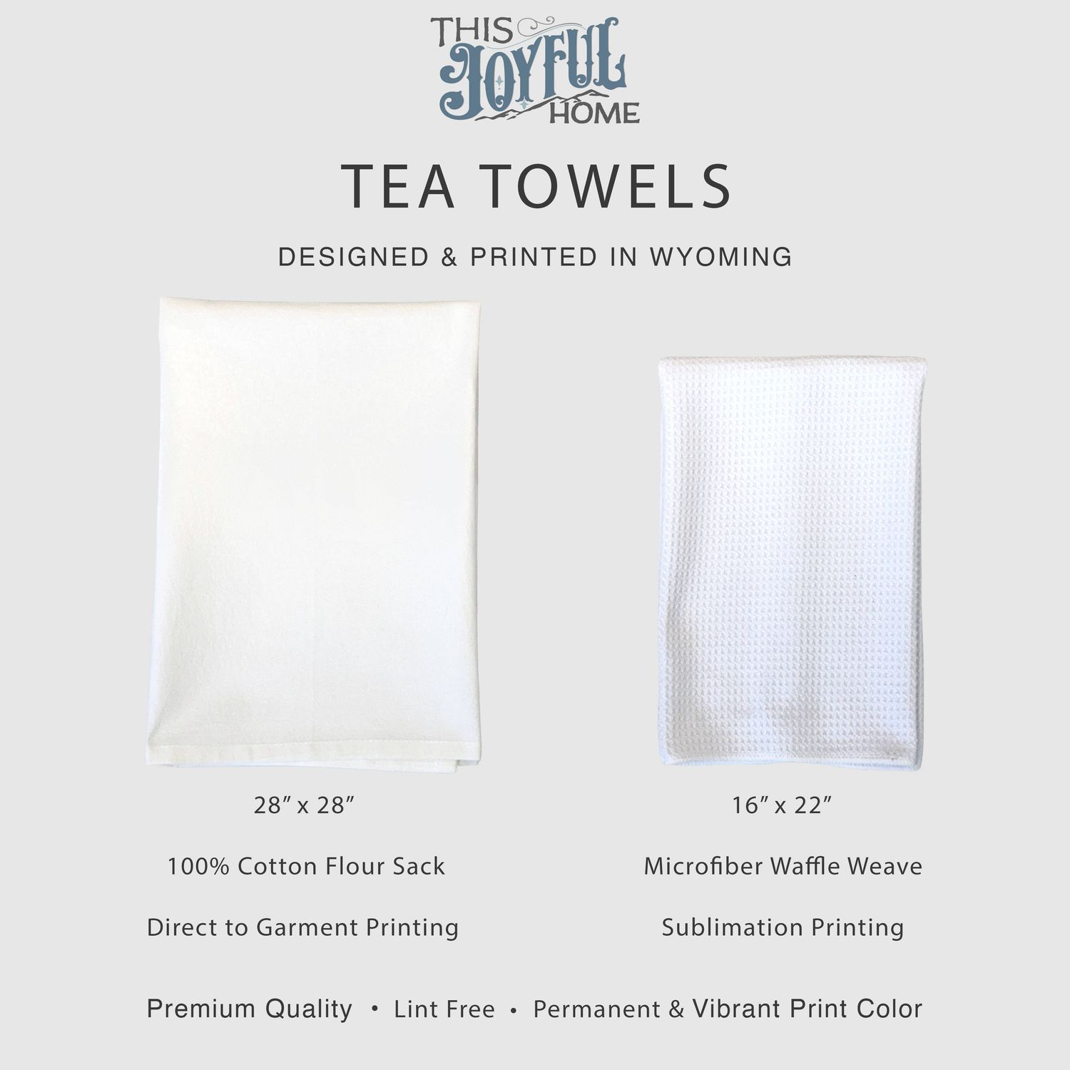 Floral Highland Cow Tea Towel