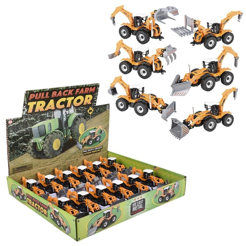 7" Pull Back Farm Tractor