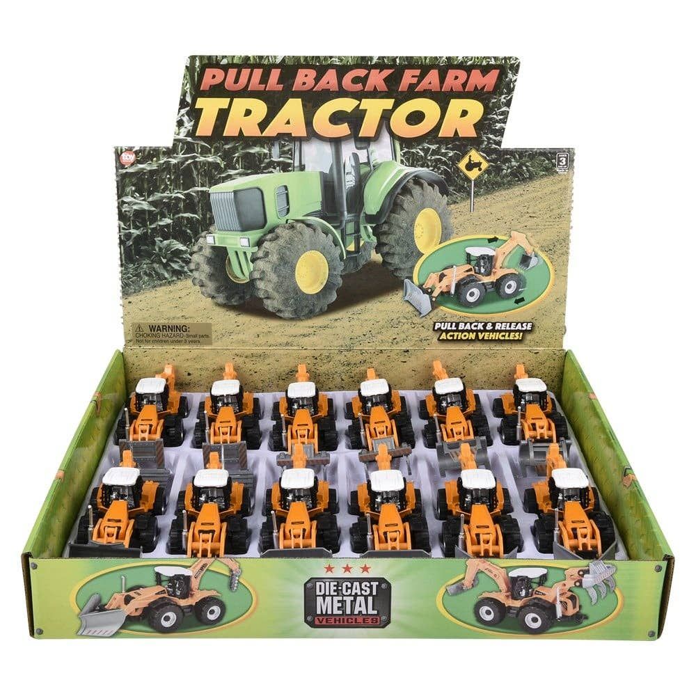 7" Pull Back Farm Tractor