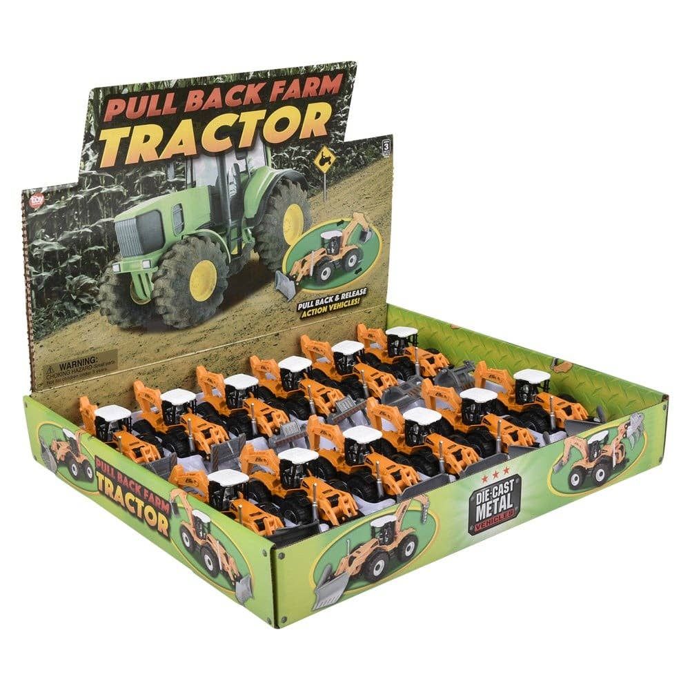 7" Pull Back Farm Tractor