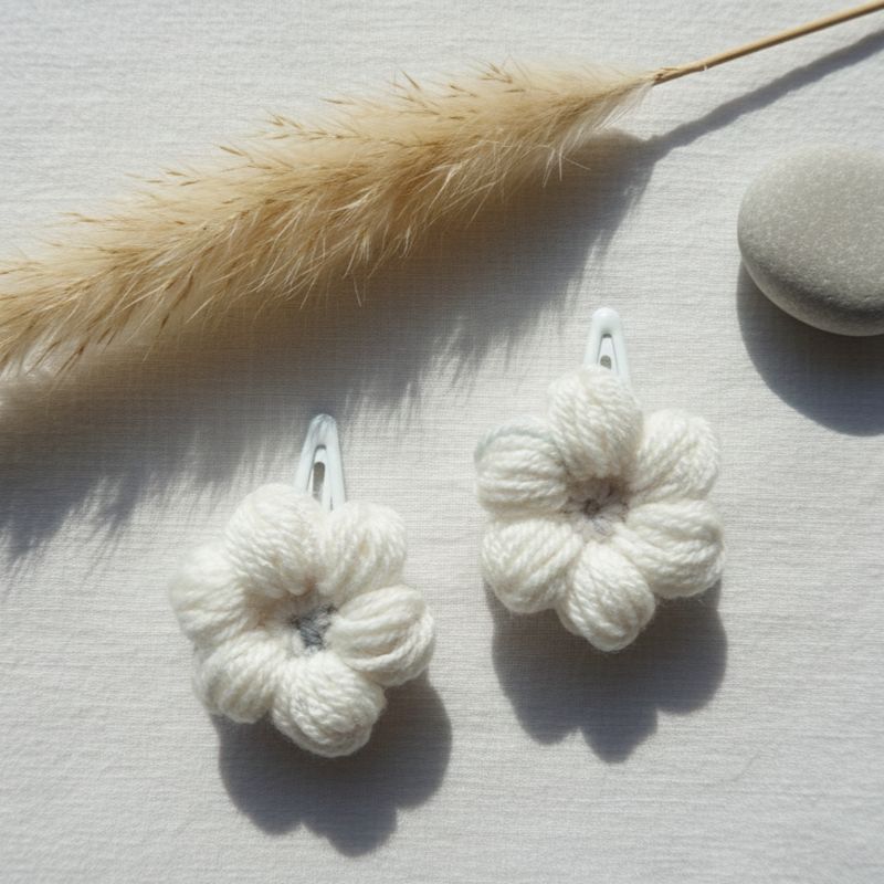 Spinka do włosów ręcznie wykonana szydełkowe kwiaty