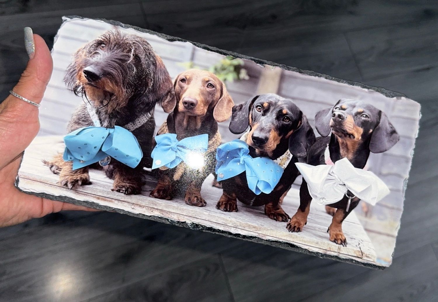 OFFER Rectangle slate measuring approx 14x29 cm glossy