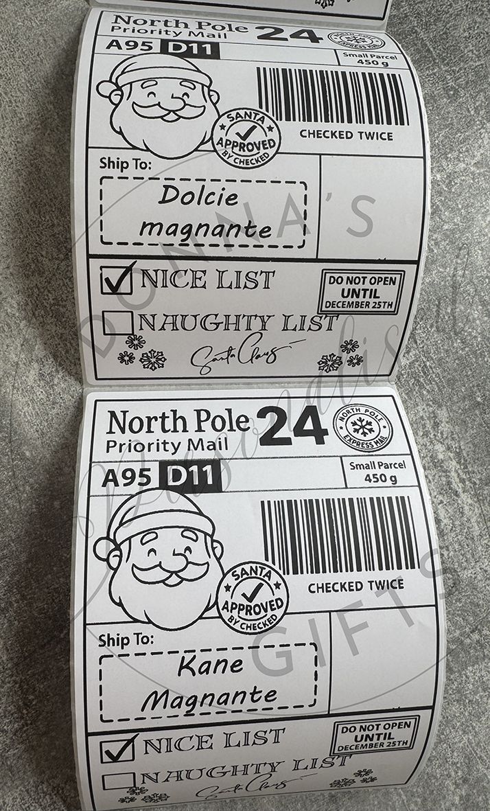 Christmas Present Sticky Labels x5