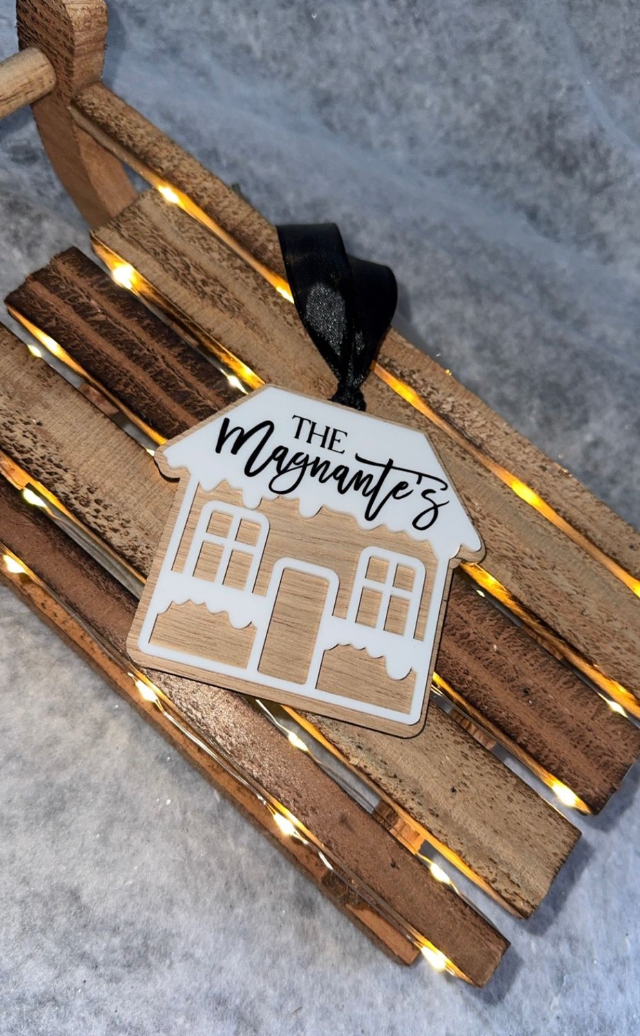 Personalised house Christmas tree decoration