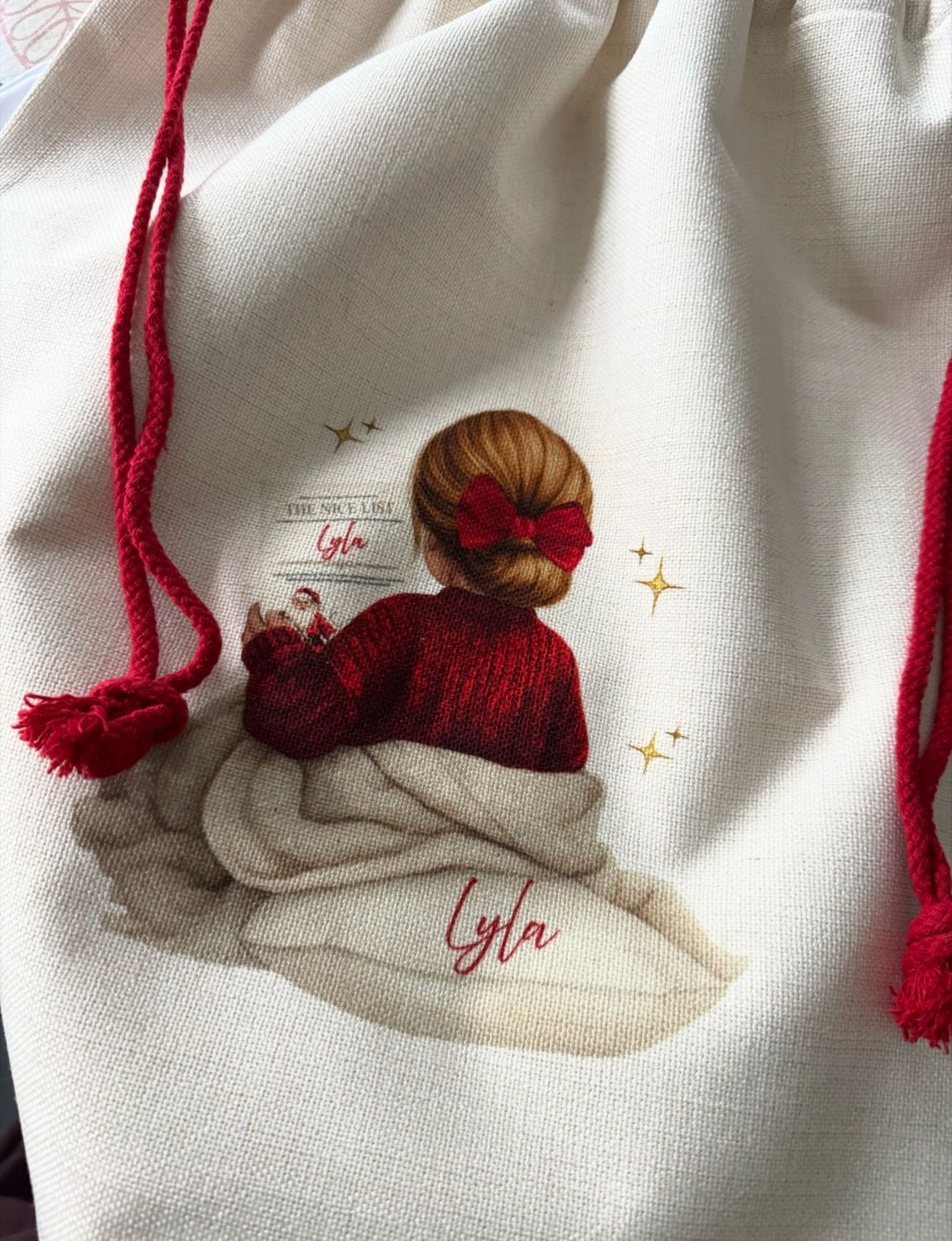 Christmas Sacks with children's nice list design