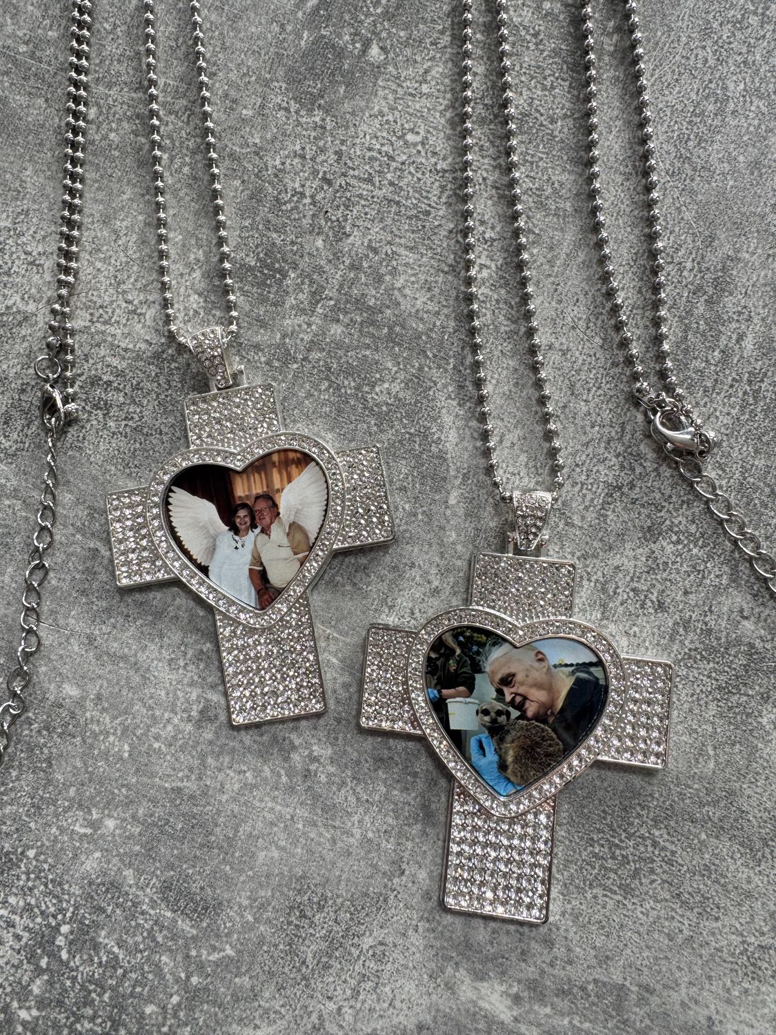 Personalised large bling cross and chain