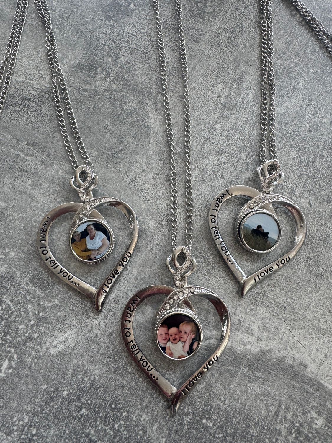 Personalised photo large heart necklace SALE