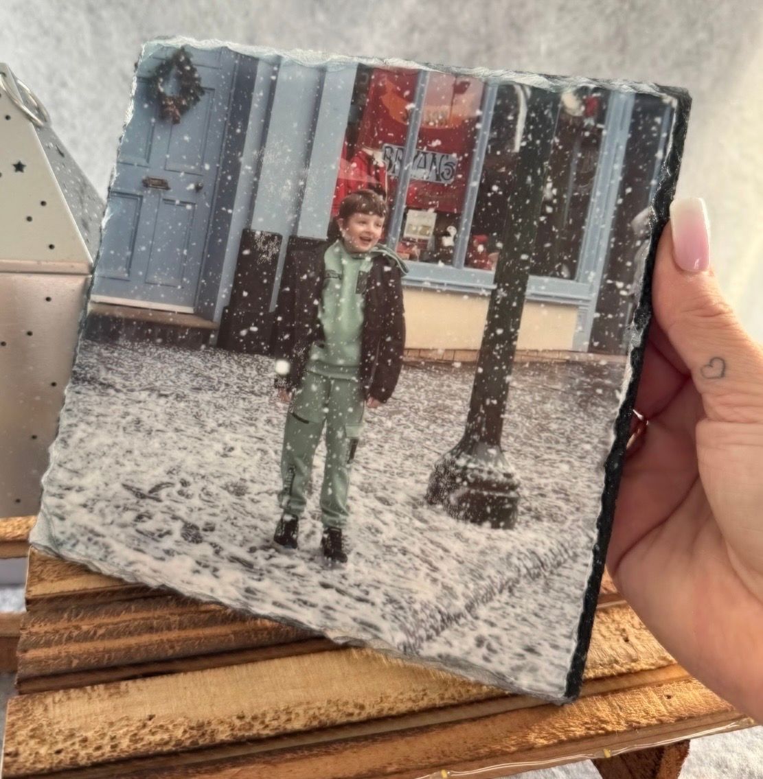SPECIAL OFFER Glossy photo slate 20x20cm approx