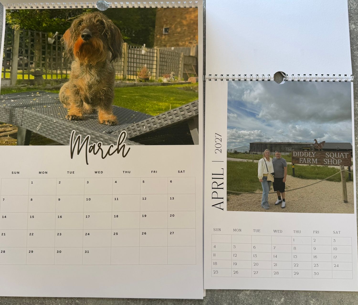 Personalised photo A3 or A4 2027  Calendar. Super glossy pages. Last years design
