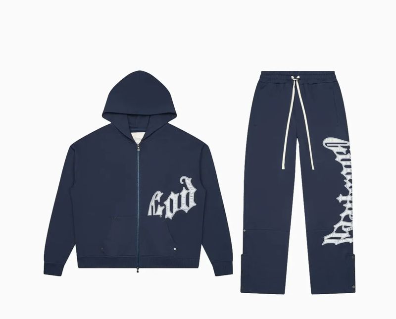 OG Logo Sweatsuit V2 (Navy/Silver) BOOM