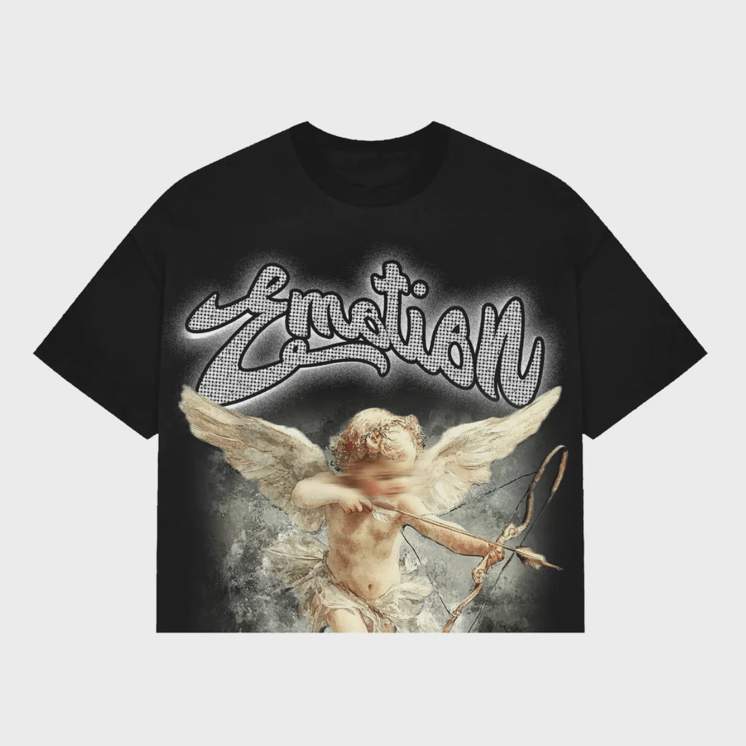 Black " Rhinestone" Cropped tee