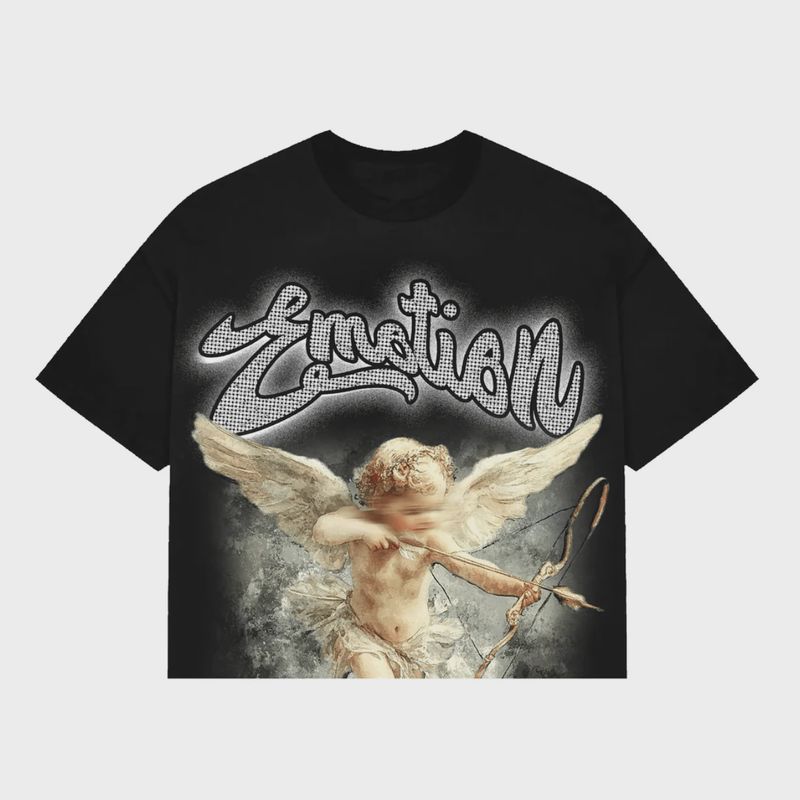 Black " Rhinestone" Cropped tee