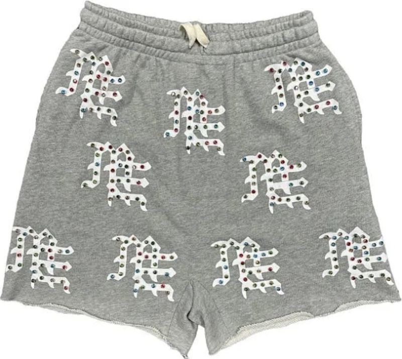MIXED EMOTION GREY 'ME' LOGO SHORTS