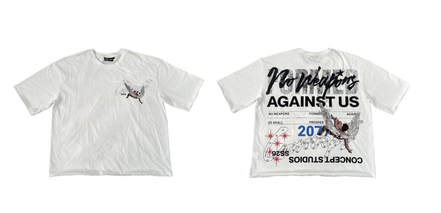 "Weapons" Boxy Tee - White