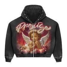 PRESTIGE ANGEL HOODIE, Color: BLACK, Size: S