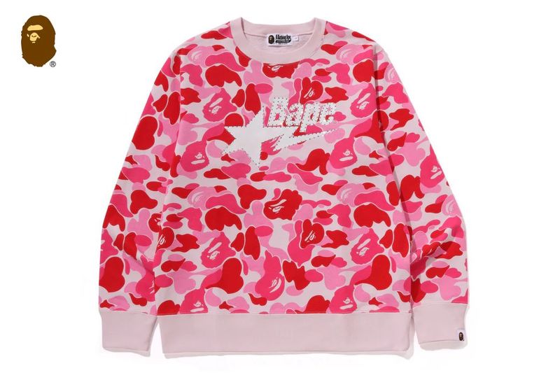 BAPE ABC Camo Rhinestone Sta Crewneck Sweatshirt