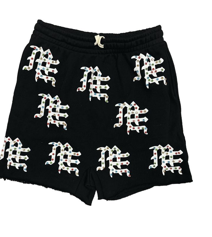 MIXED EMOTION BLACK 'ME' LOGO SHORTS