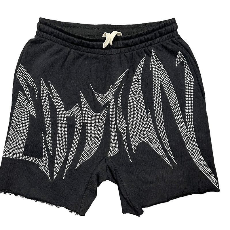 MIXED EMOTION BLACK 'WILD' RHINESTONE SHORTS