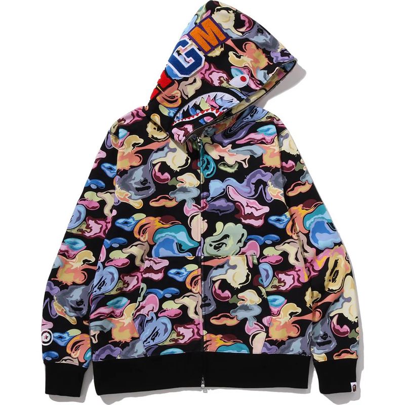 ART CAMO SHARK FULL ZIP HOODIE MENS