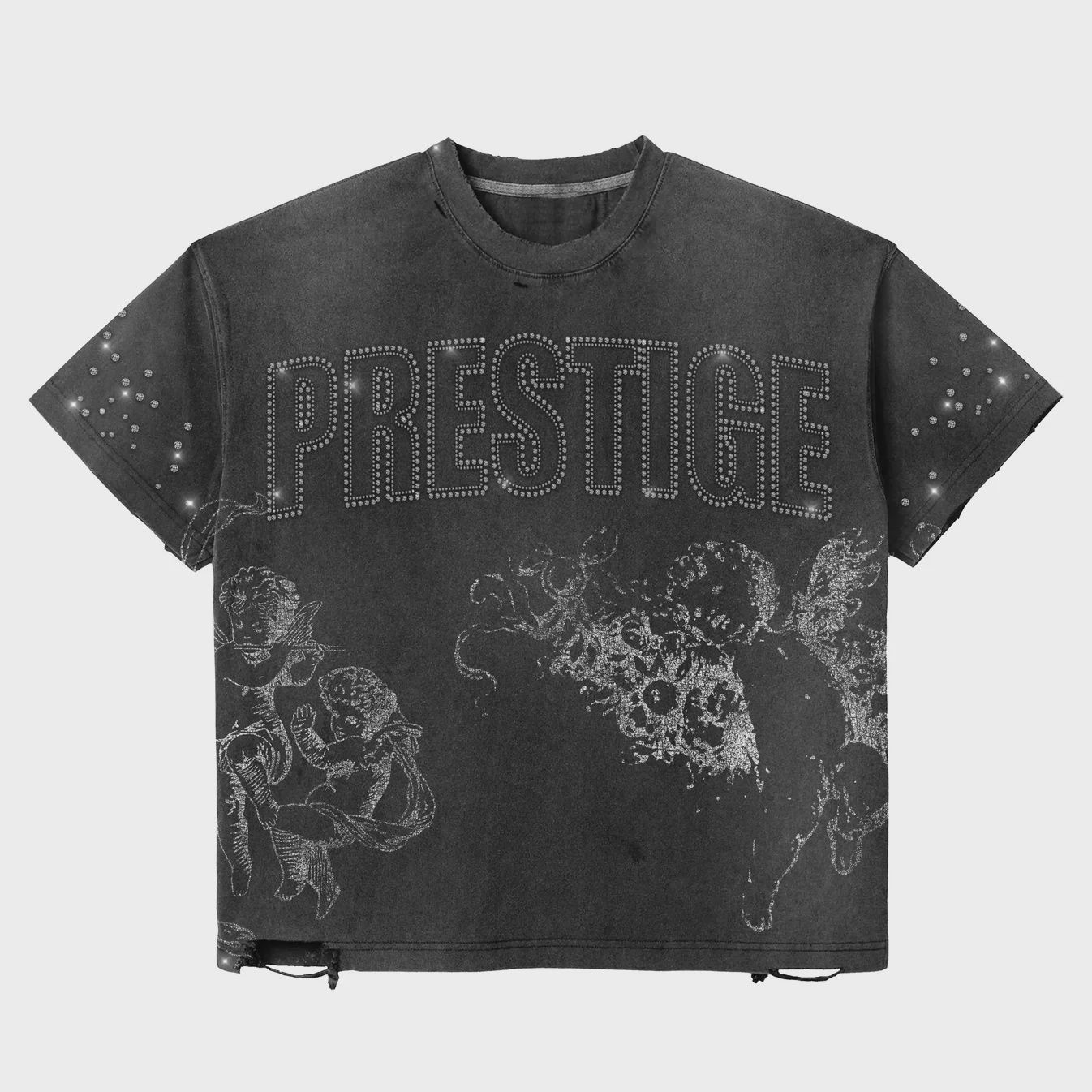 Distress Angel Rhinestone tee (ar1)