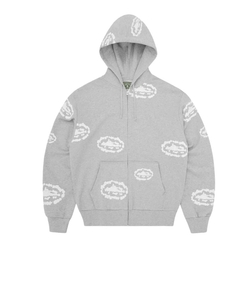 Island Wreath Zip Hoodie Grey