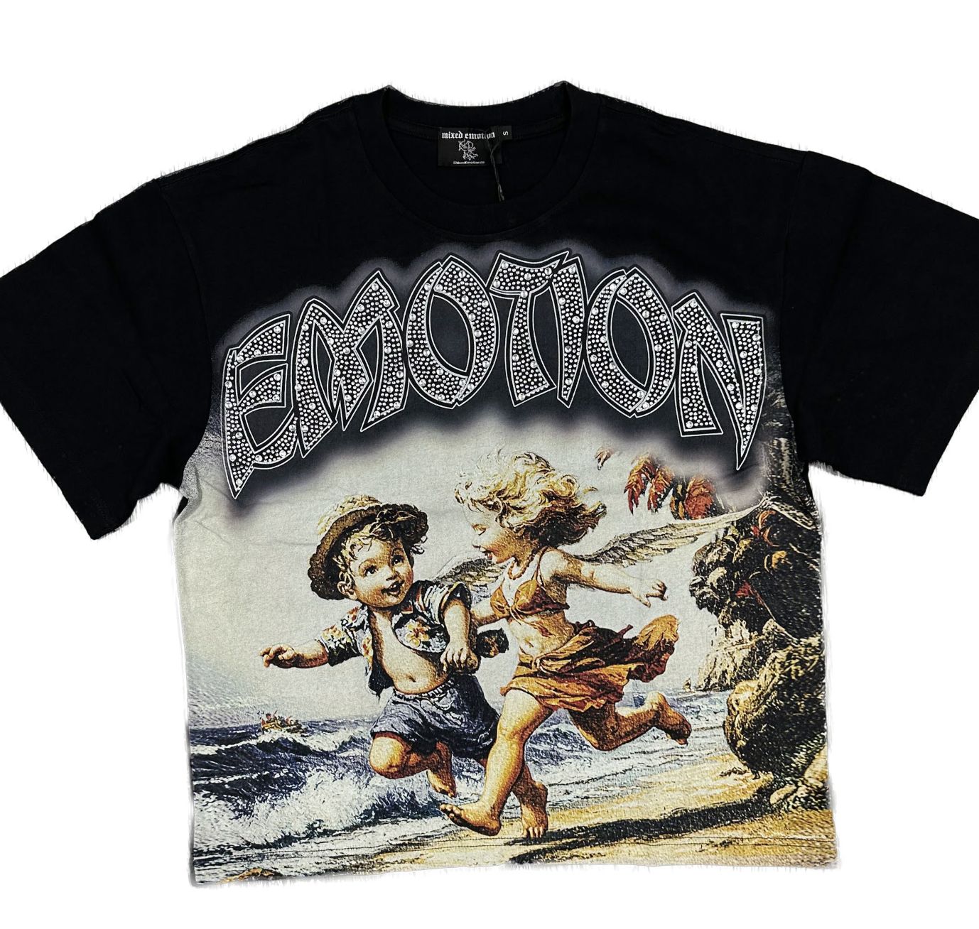 MIXED EMOTION 'SEASIDE' TEE BLACK