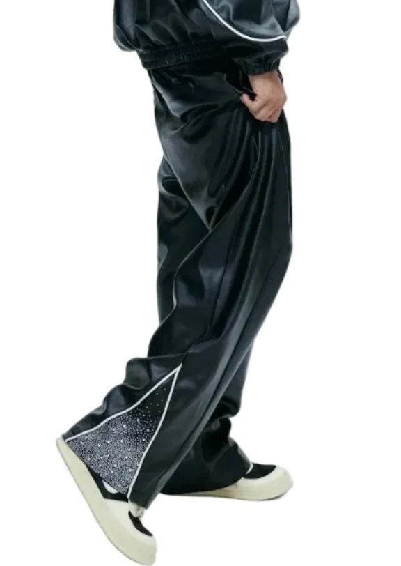 Pebbled Leatherette Black "Astral" Pants