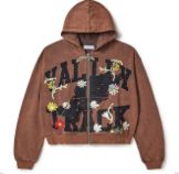 Garden Zip Up Hoodie Brown