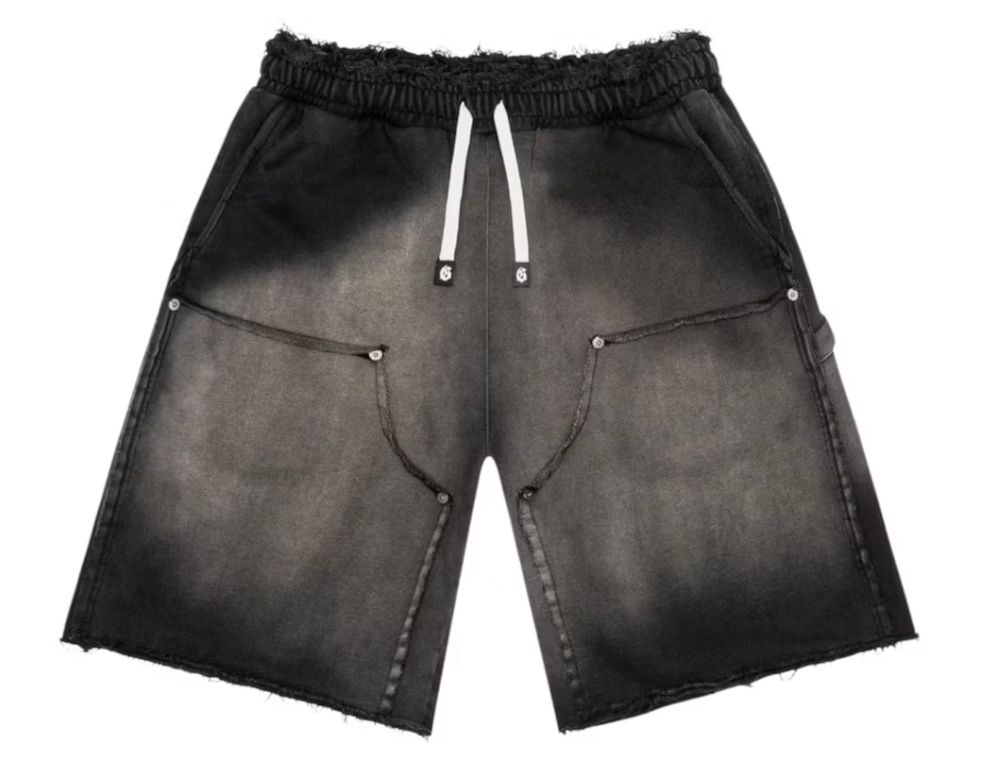 Carpenter Distressed Shorts BLACK SUN FADE