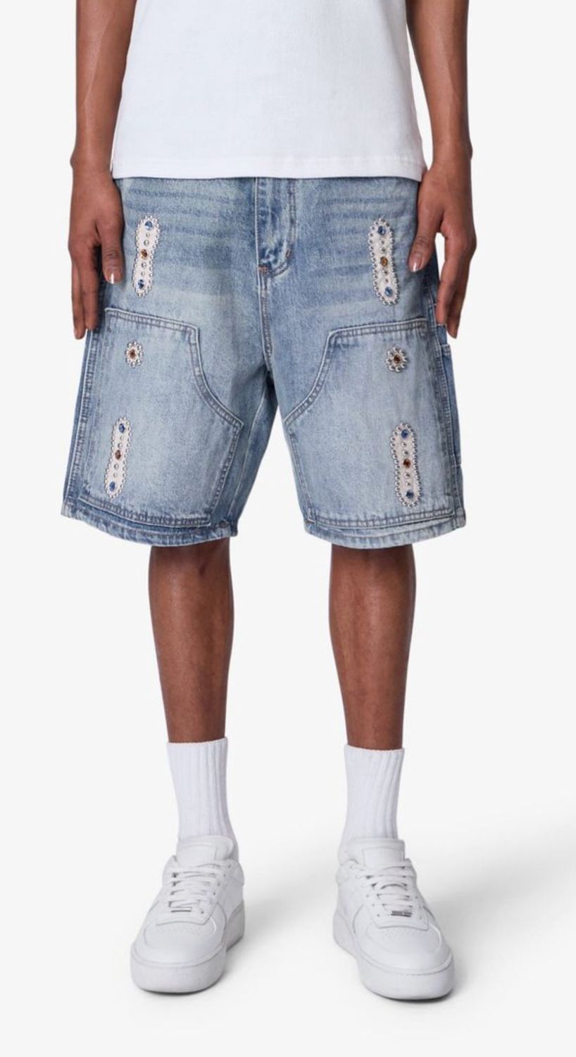 MNML Western Jewels Denim Shorts