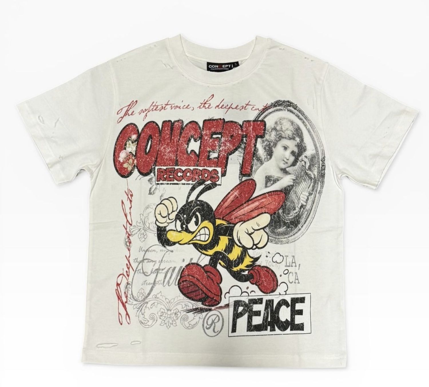 Concept "Records" Tee Wht/Red