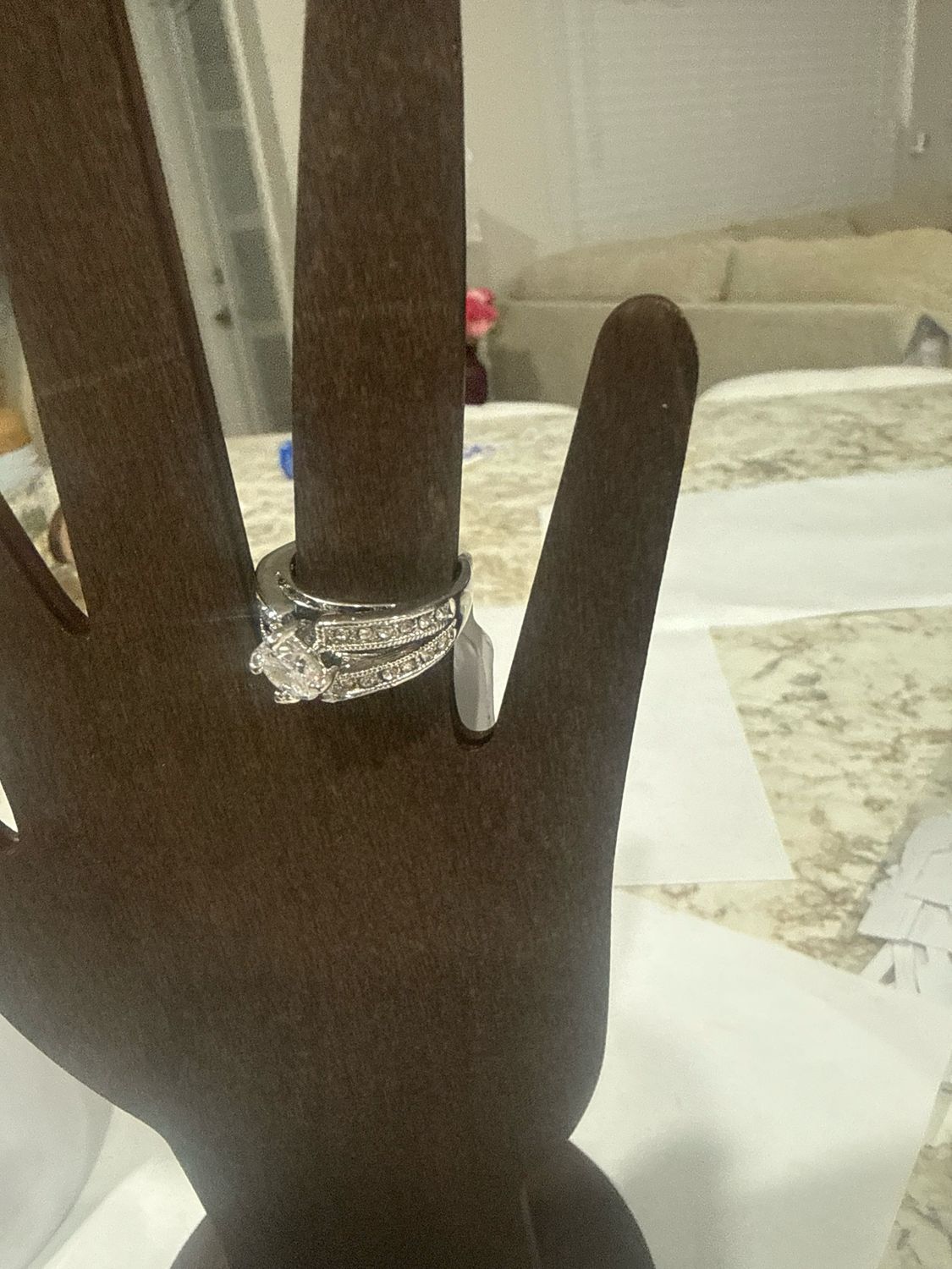Silver Ring With Stone. Size 7 .SKU 0014