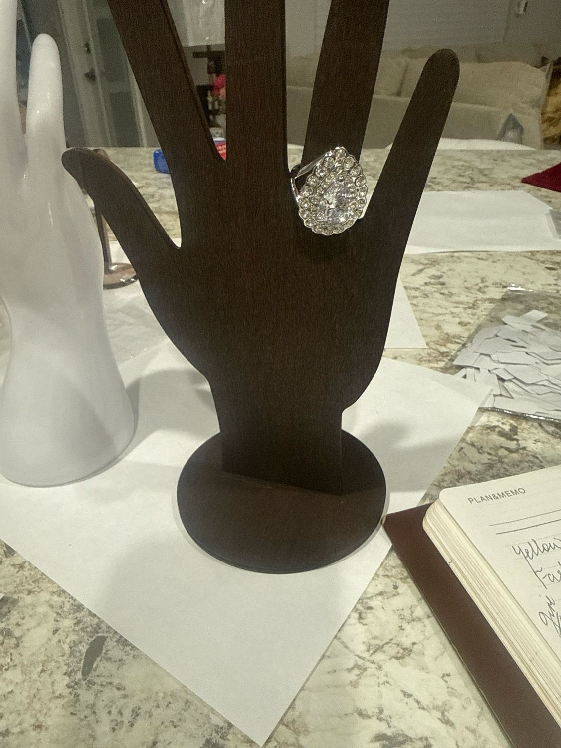Heart Shape Glittering Stone Ring Silver Fashion Jewelry Size9