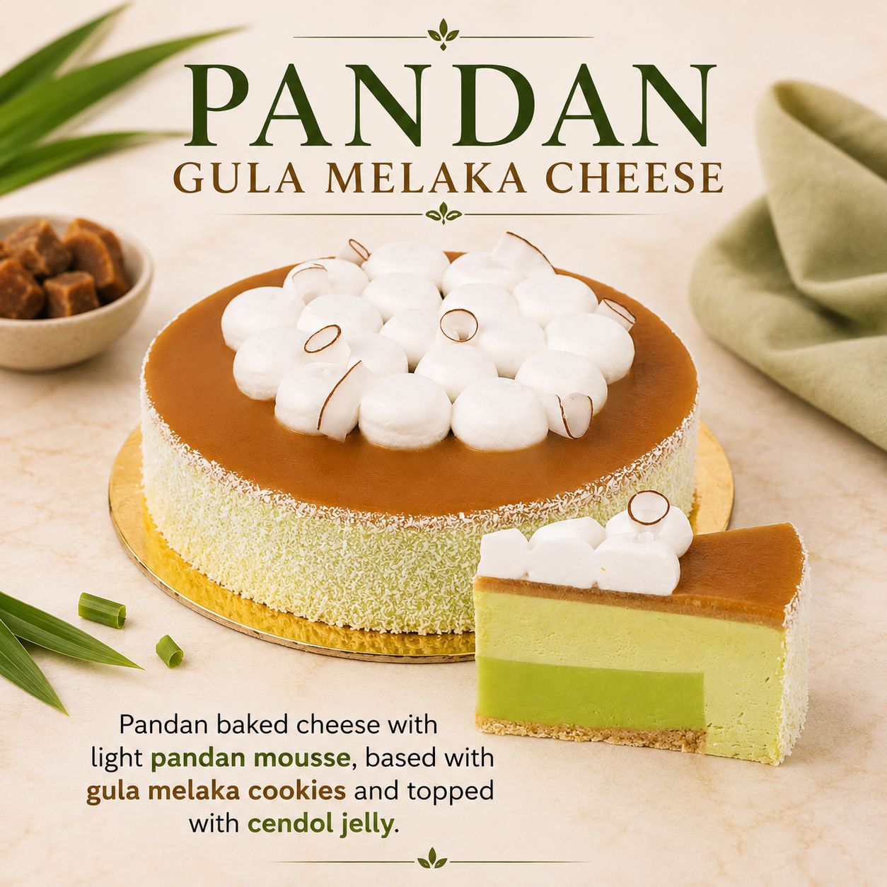 Pandan Gula Melaka Cheese