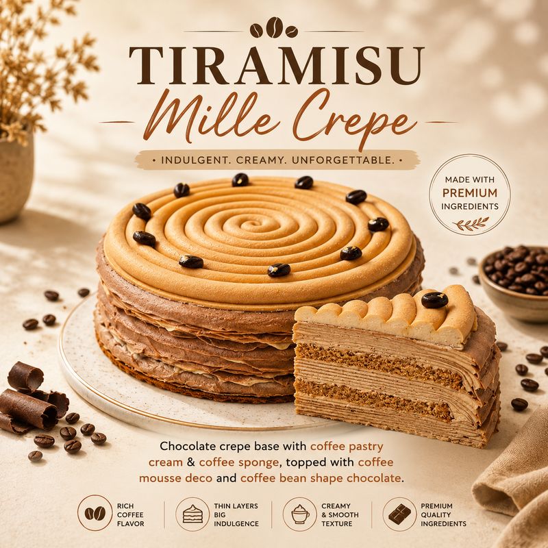 Tiramisu Mille Crepe