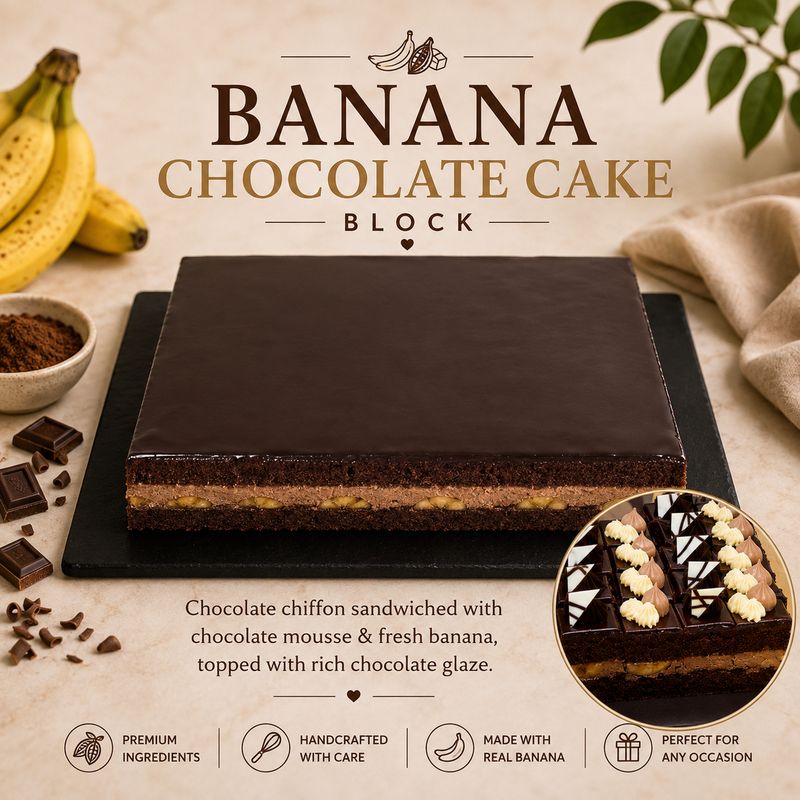Banana Chocolate Cake Block