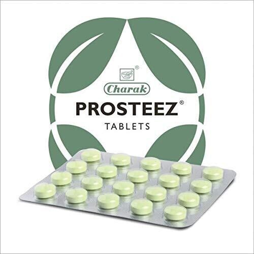Charak Ayurvedic Prosteez Tablets Benign Prostrate Hyperplasia Enlarged Prostate BPH 4/Packs Total of 80 Tablets
